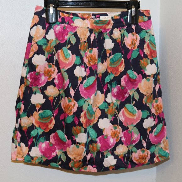 J. Crew Navy Floral Skirt - Picture 2 of 5